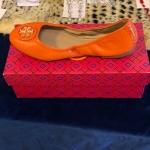 Tory Burch Orange Ballet Flats